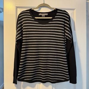 FRENCH CONNECTION Black and Gray Striped Sweater